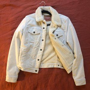 Levi's Cream Sherpa Cord Trucker Jacket (M)